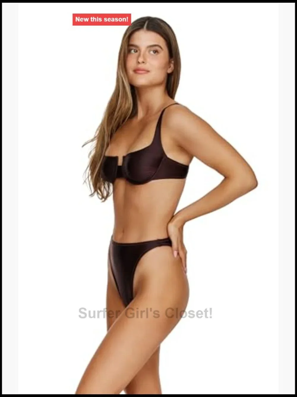 Satin Touch Underwire Bikini Top - Adjustable Straps, Back Hook Closure